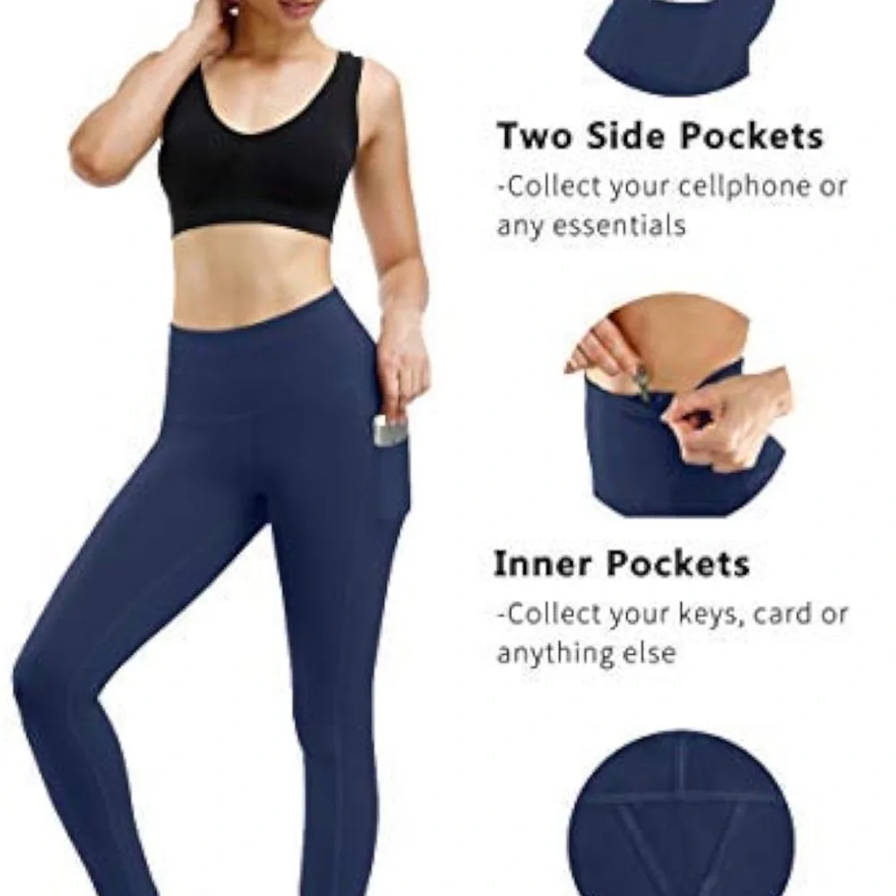Stylish Women's Leggings in Navy and Mauve - Picture 4 of 8